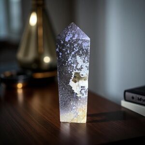 Marcasite Agate with Sugar Droozy Crystal Tower